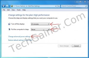 Change settings for high performance profile windows 7 speedup