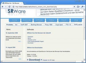 Iron Browser free download link at SRWare