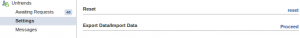 export import unfriend finder data