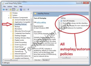 Computer Configuration > Administrative Templates > Windows Components > AutoPlay policies