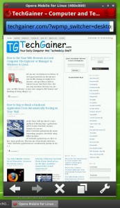TechGainer.com is running on Opera Mobile from Linux