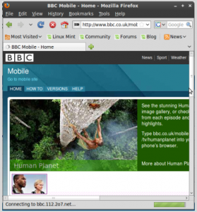 BBC Wap site Is Viewing on Firefox