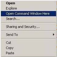 Add DOS command prompt windows cmd.exe here windows xp context menu