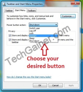 Choose your desired button