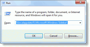%LOCALAPPDATA%MicrosoftWindows Sidebar