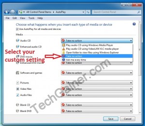 Choose your settings then save