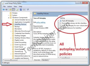 Computer Configuration > Administrative Templates > Windows Components > AutoPlay policies