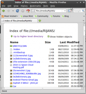 Browsing "rijans" named drive from firefox on Ubuntu Linux