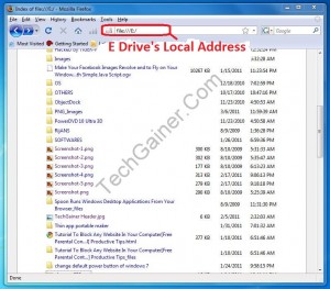 Browsing E drive from firefox
