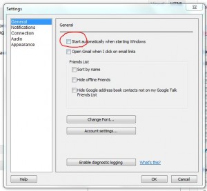 UnCheck the auto startup option