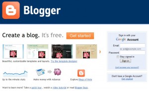 Blogger Home page
