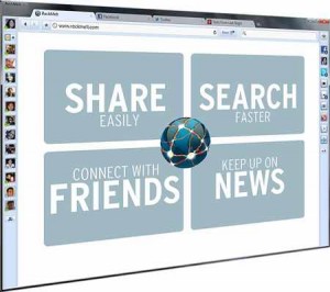 Rockmelt social media web browser