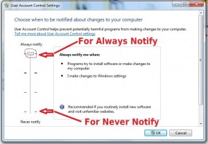 set never notify or always notify
