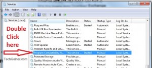 Look for program compatibility assistant