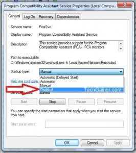 Disable windows compatibility assistant