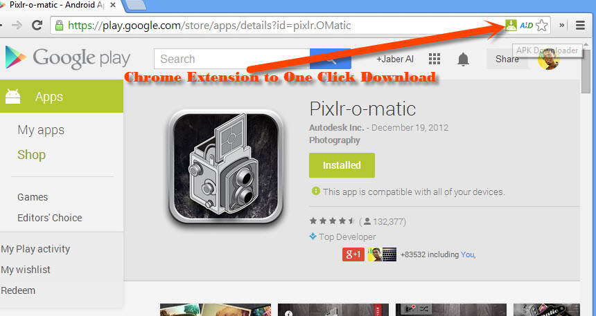 One Click Download APK with Chrome