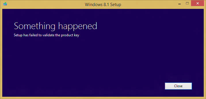 [Fix] Setup has failed to validate the Product key on Windows 8.1 Upgrade