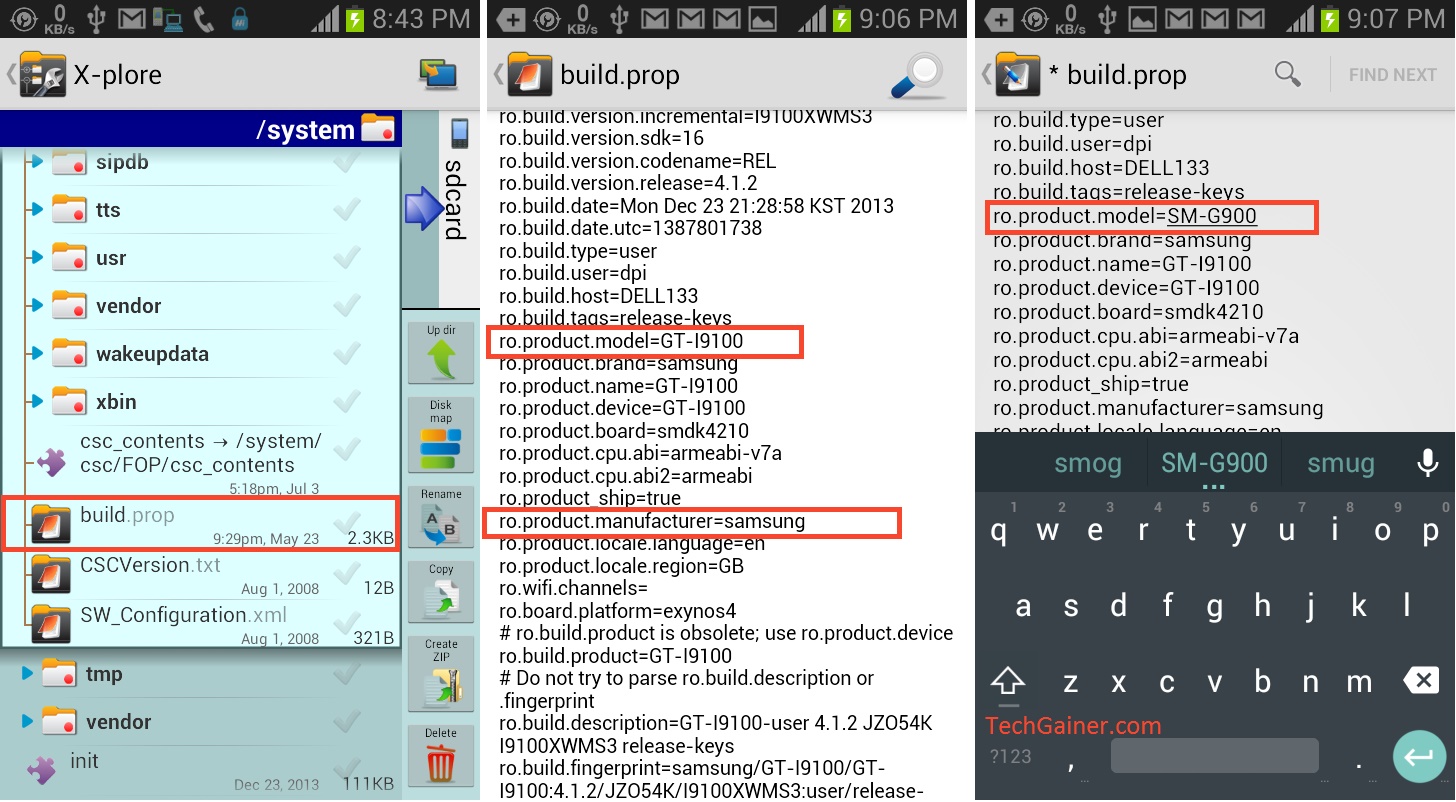 Changing device model by editing build.prop