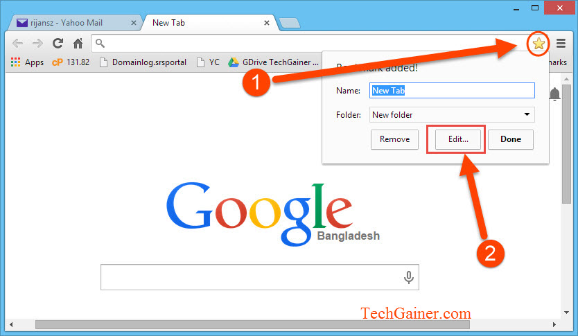 Add to Chrome bookmark