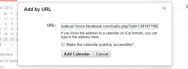 Paste Facebook event link