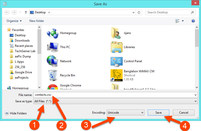 Save the text file as csv