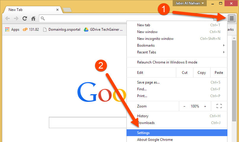 Access Chrome Settings