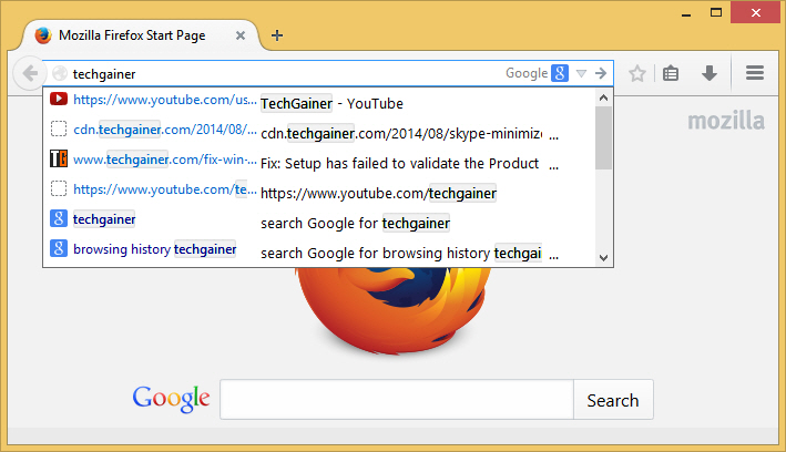 Combined search and address bar