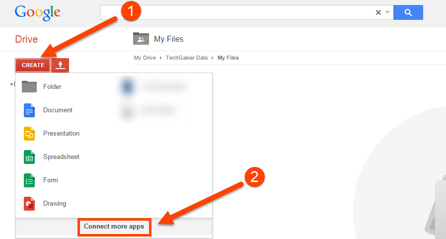 Connect apps in Google Drive