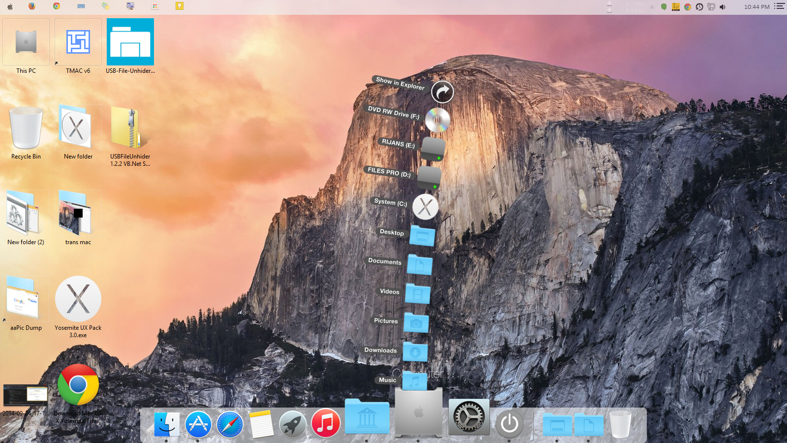 Mac style Dock in action