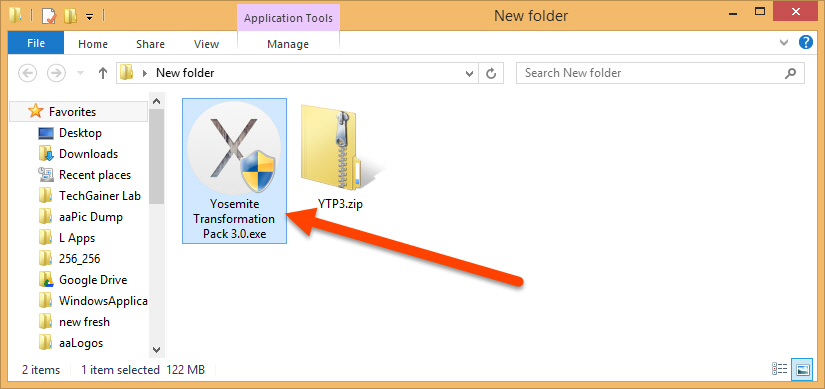 Yosemite transformation pack installer