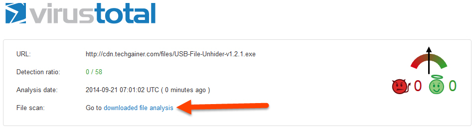 Click Downloaded file analysis