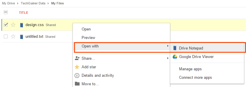 Open With text editor app