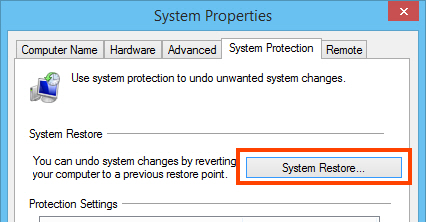 Restore a restore point in Windows 7 and 8