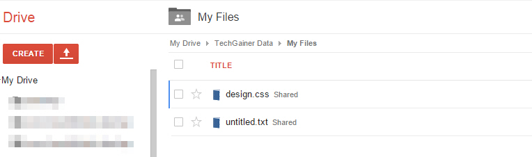 Created text files in Google Drive