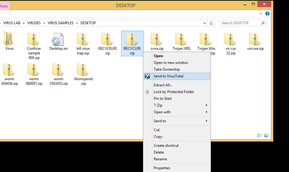 VirusTotal desktop uploader