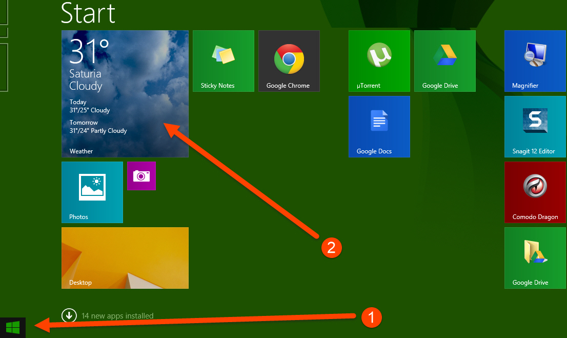 Enter into weather app