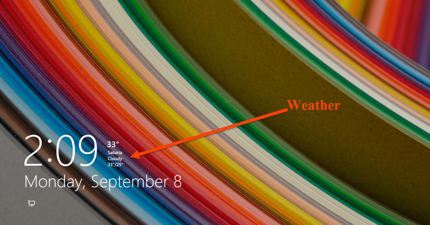 Weather on Windows 8 lock screen
