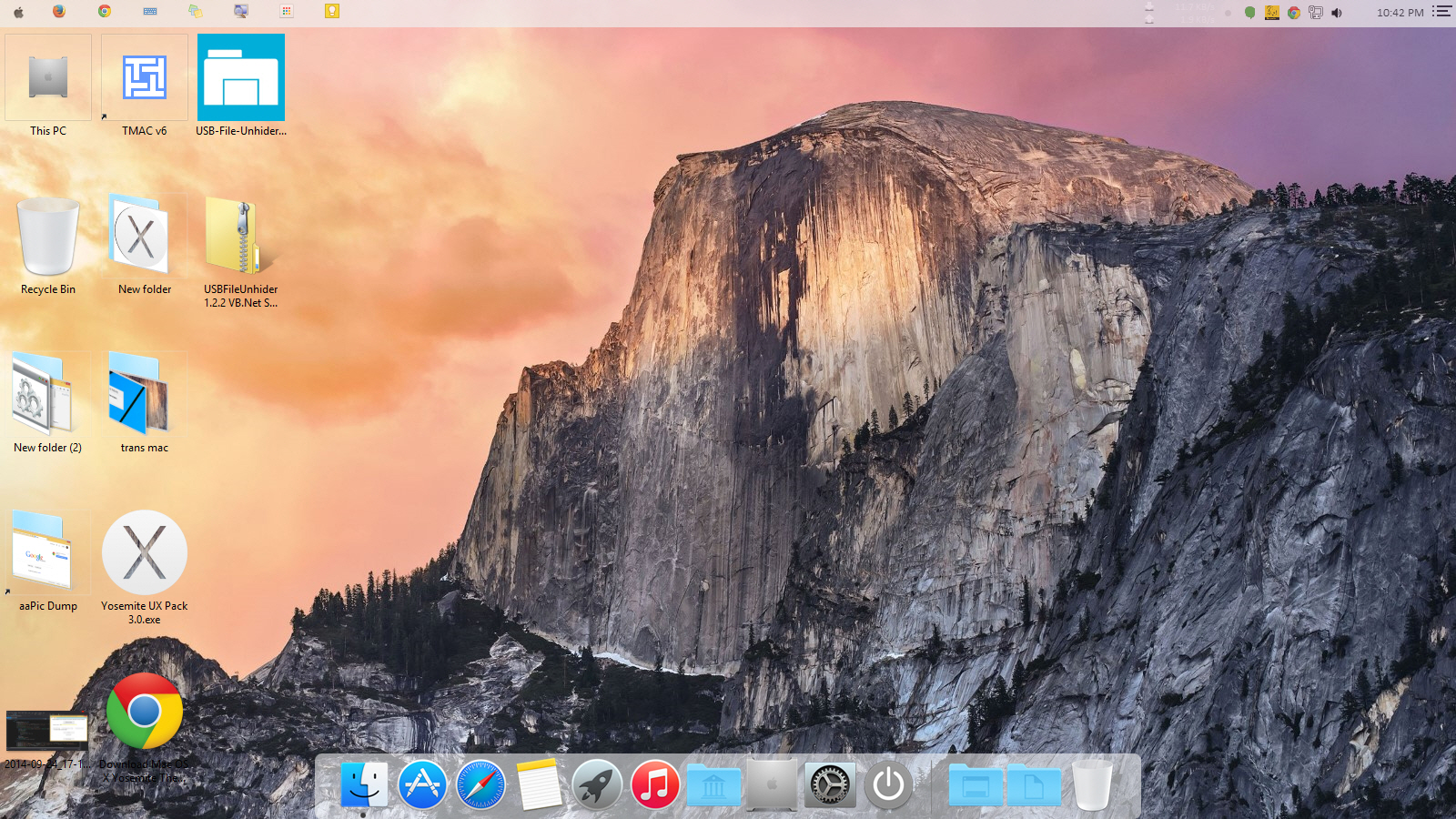 Windows running with Mac Yosemite theme