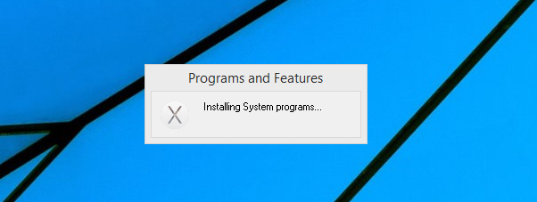 Yosemite theme installing message