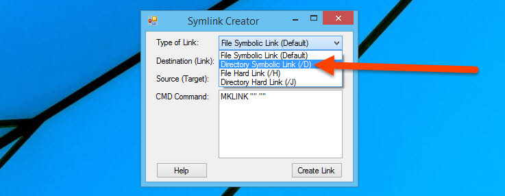 Choose Directory Symbolic Link
