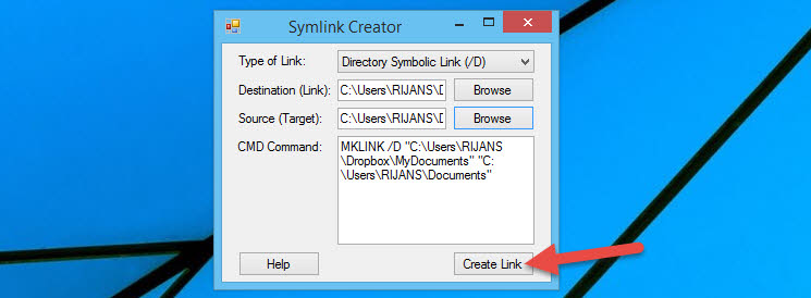 Create symlink