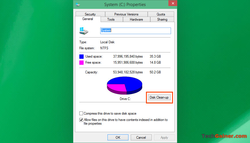 Choose disk clean-up