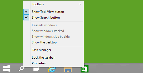 Options to hide taskview buttons