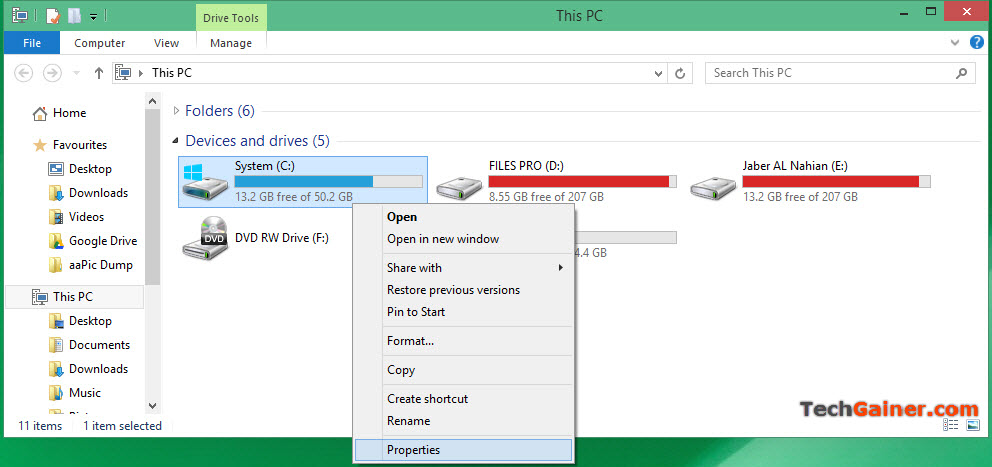 Bring Properties form right-click