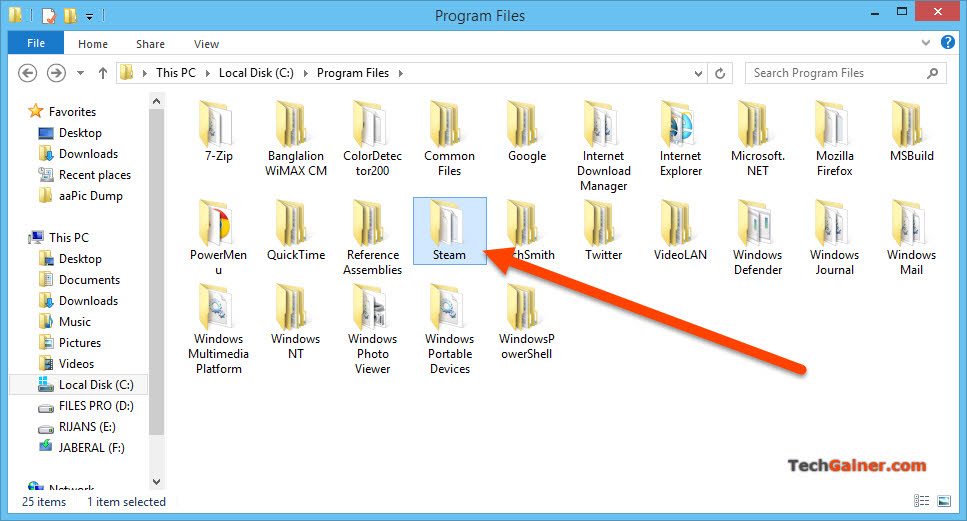Find out Steam Folder