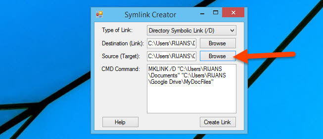 Target Source folder