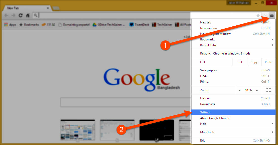 Access Chrome Settings