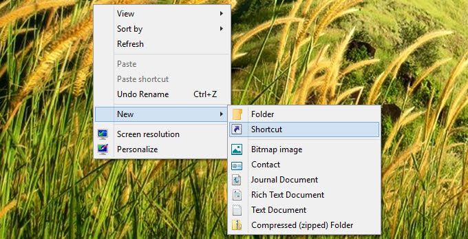 Create a new Shortcut