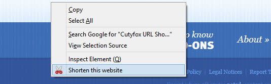 Cutyfox Context menu