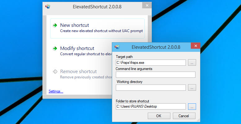 Elevated shortcut tool